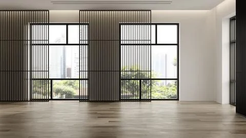 Interior of empty modern living room 3D rendering Ilustração Stock