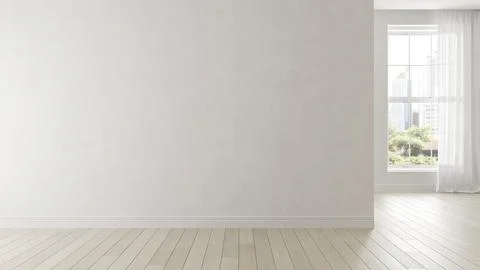 Interior of empty modern living room 3D rendering Ilustração Stock