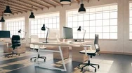 Interior Of An Empty Modern Loft Office Open Space Stock Footage