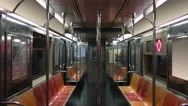 Interior Of Empty New York City Subway Car Stock Footage