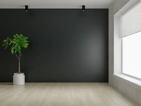 Interior empty room 3D rendering Stock Illustration