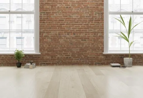 Interior empty room 3D rendering Stock Illustration