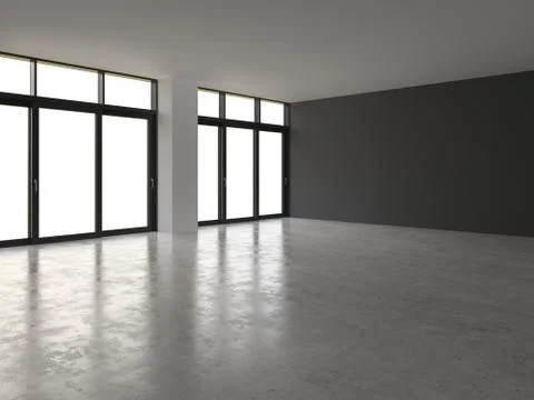 Interior empty room 3D rendering Stock Illustration