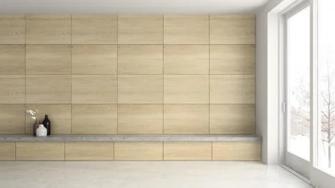 Interior empty room 3D rendering Stock Illustration