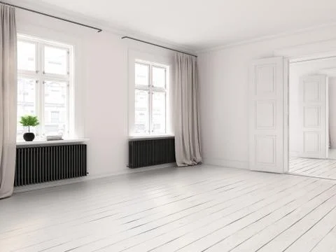 Interior empty room 3D rendering Stock Illustration