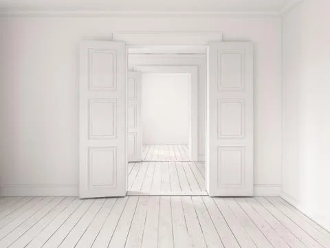 Interior empty room 3D rendering Stock Illustration