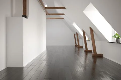 Interior empty room 3D rendering Stock Illustration