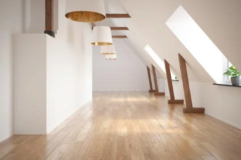 Interior empty room 3D rendering Stock Illustration