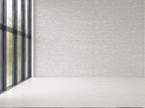 Interior empty room 3D rendering Stock Illustration