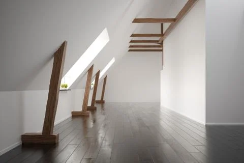 Interior empty room 3D rendering Stock Illustration