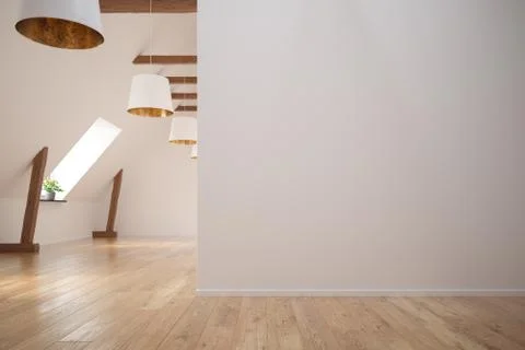 Interior empty room 3D rendering Stock Illustration