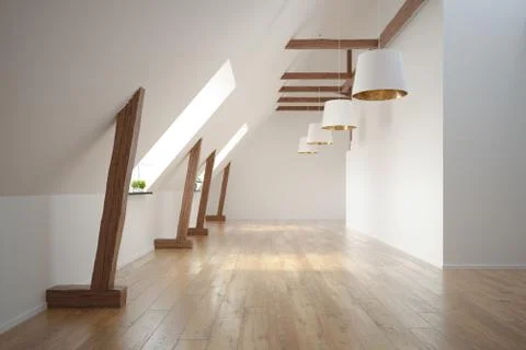 Interior empty room 3D rendering Stock Illustration