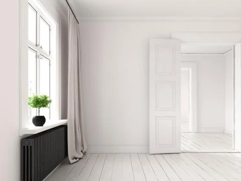 Interior empty room 3D rendering Stock Illustration