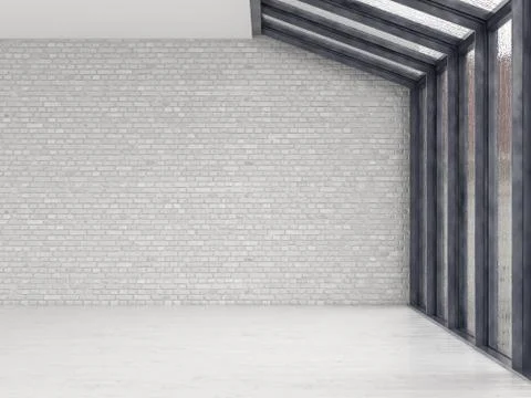 Interior empty room 3D rendering Stock Illustration