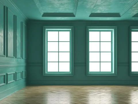 Interior empty room 3D rendering Stock Illustration