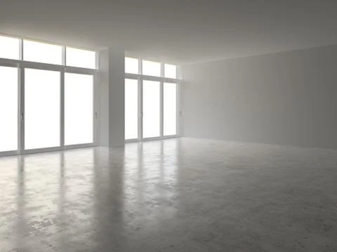 Interior empty room 3D rendering Stock Illustration