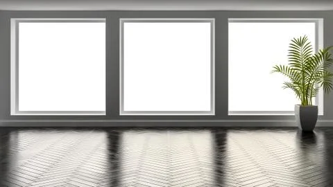 Interior empty room 3D rendering Stock Illustration