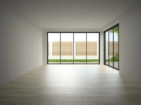 Interior of empty room 3D rendering Stock Illustration