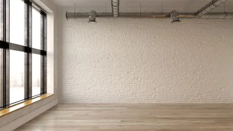 Interior empty room 3D rendering Stock Photos