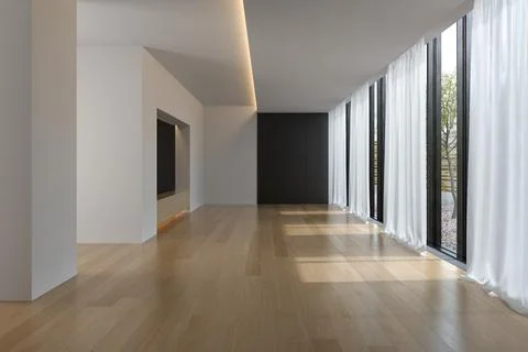 Interior empty room 3D rendering Stock Photos