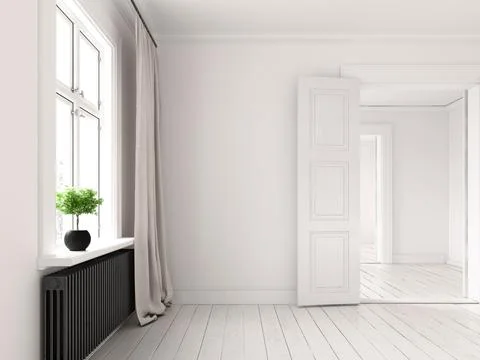 Interior empty room 3D rendering Stock Photos