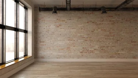 Interior empty room 3D rendering Stock Photos