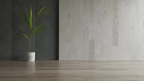 Interior empty room 3D rendering Stock Photos