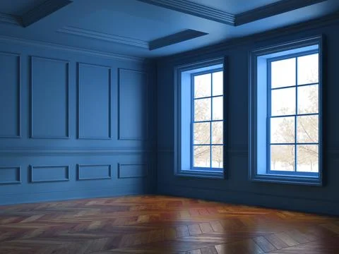 Interior empty room 3D rendering Stock Photos