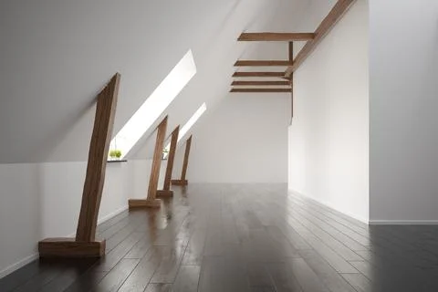Interior empty room 3D rendering Stock Photos