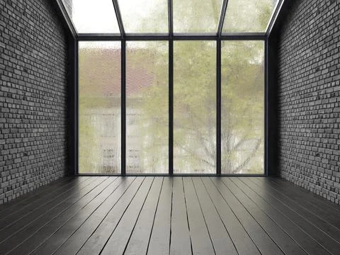 Interior empty room 3D rendering Stock Photos
