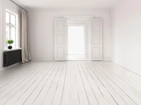 Interior empty room 3D rendering Stock Photos