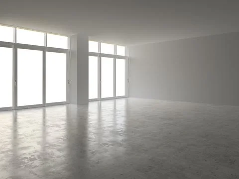 Interior empty room 3D rendering Stock Photos