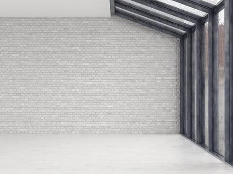 Interior empty room 3D rendering Stock Photos