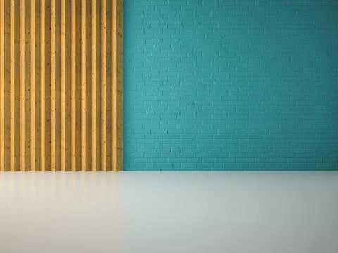 Interior of empty room 3D rendering Stock Photos