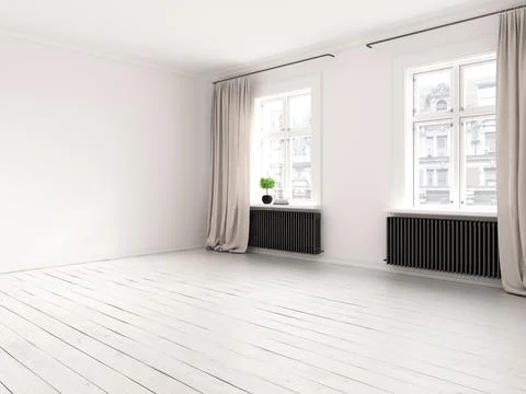 Interior empty room 3D rendering Stock Photos