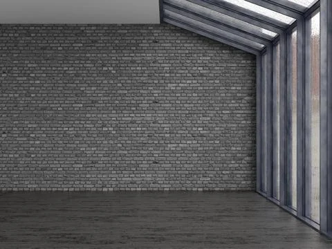 Interior empty room 3D rendering Stock Photos