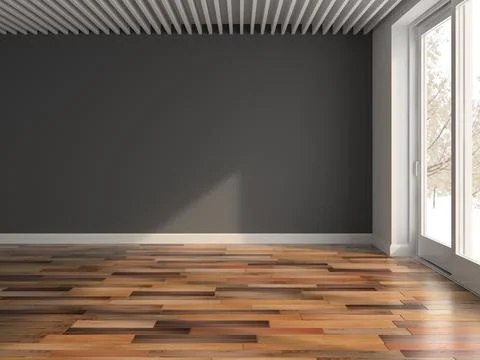 Interior empty room 3D rendering Stock Photos