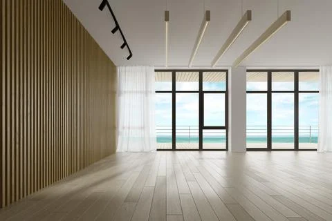 Interior empty room 3D rendering Stock Photos