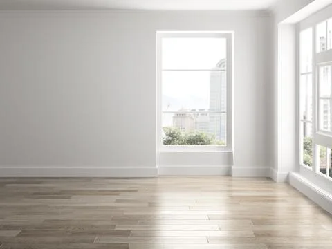 Interior empty room 3D rendering Stock Photos