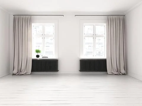 Interior empty room 3D rendering Stock Photos