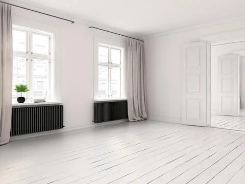 Interior empty room 3D rendering Stock Photos