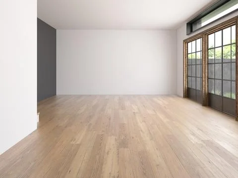 Interior empty room 3D rendering Stock Photos