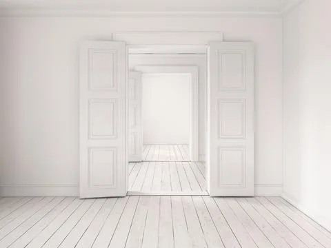 Interior empty room 3D rendering Stock Photos