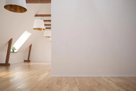 Interior empty room 3D rendering Stock Photos