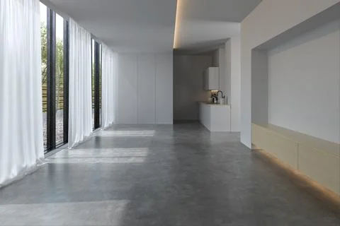 Interior empty room 3D rendering Stock Photos