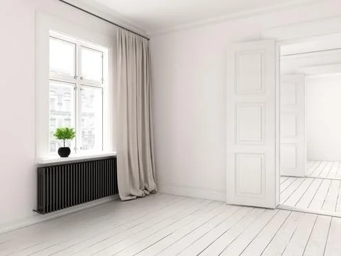 Interior empty room 3D rendering Stock Photos