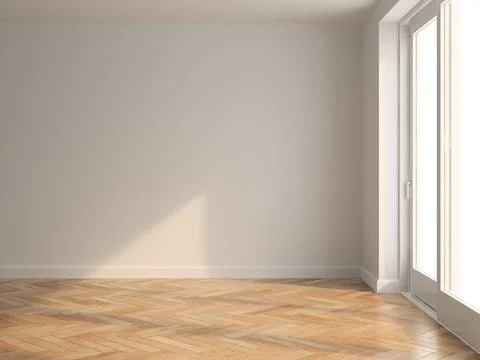 Interior empty room 3D rendering Stock Photos