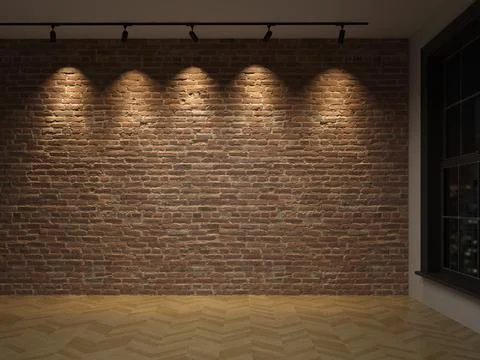 Interior empty room 3D rendering Stock Photos