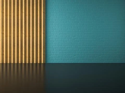 Interior of empty room 3D rendering Stock Photos
