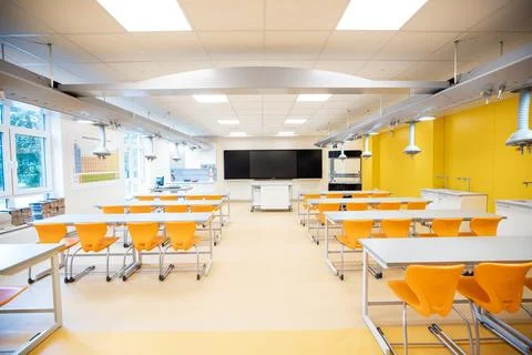 Interior of an empty school class Stock Photos
